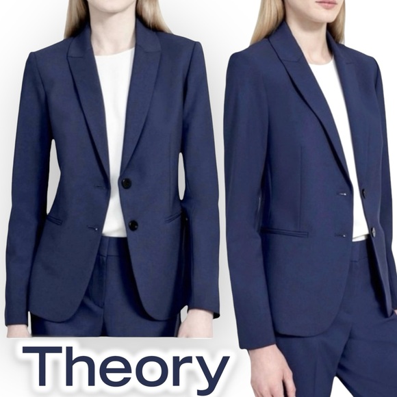 Theory Nichelle Broadway Navy Blazer NWOT - Picture 1 of 15